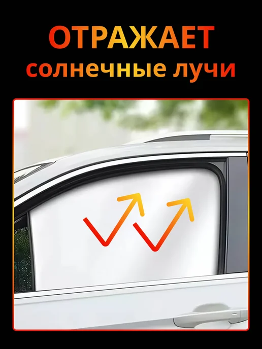 Эзэн Авто Солнцезащитные шторки на боковые передние двери, черный, фото 5