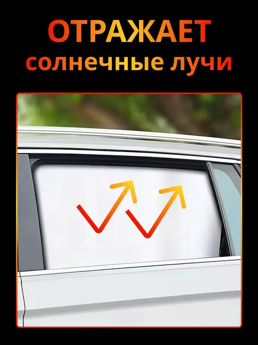 Эзэн Авто Солнцезащитные шторки на боковые задние двери, черный, фото 5