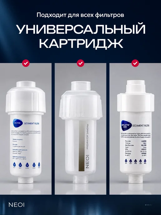 NEOI Картриджи для многоразового фильтра для душа, белый, фото 2