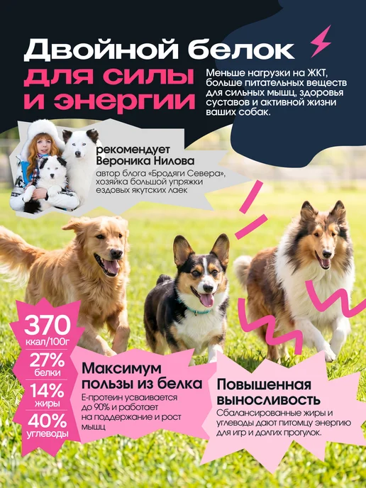 Сухой корм cosmodog Пробиотиком для собак, индейка, 2 кг, фото 3