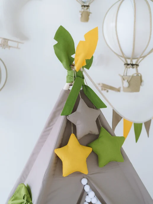 Wigwam.butik Вигвам шалаш детский с ковриком большой, зеленый, фото 3