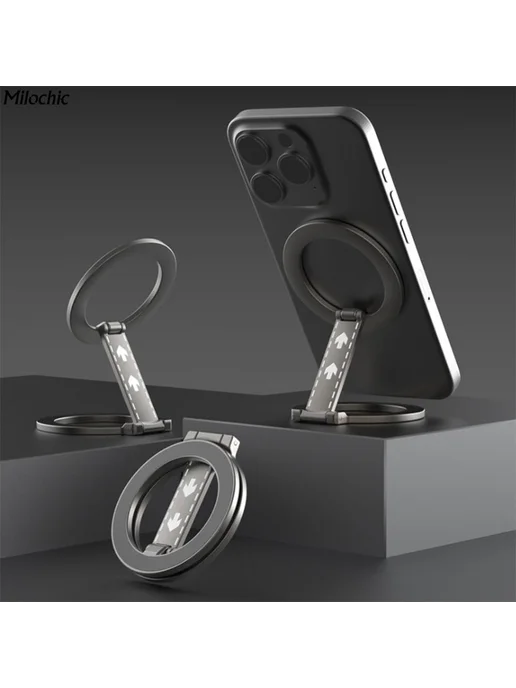 Двойной магнитный держатель для телефона для iPhone Черный, черный, фото 8