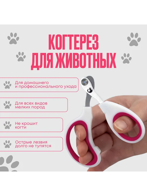 Когтерезка для кошек с ограничителем Белый, белый, фото 2