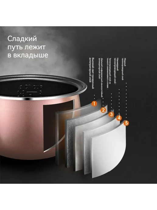 Рисоварка duogongnengdianfanbao темно-коричневый, коричневый, фото 3