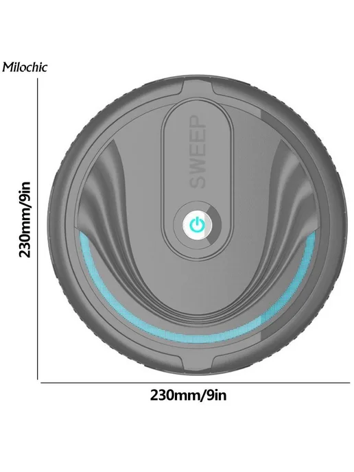 Робот-пылесос для дома серый 230*230*65мм, 230x230, фото 3