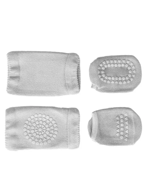 Комплект детских наколенников M, Светло-серые, серый, фото 4