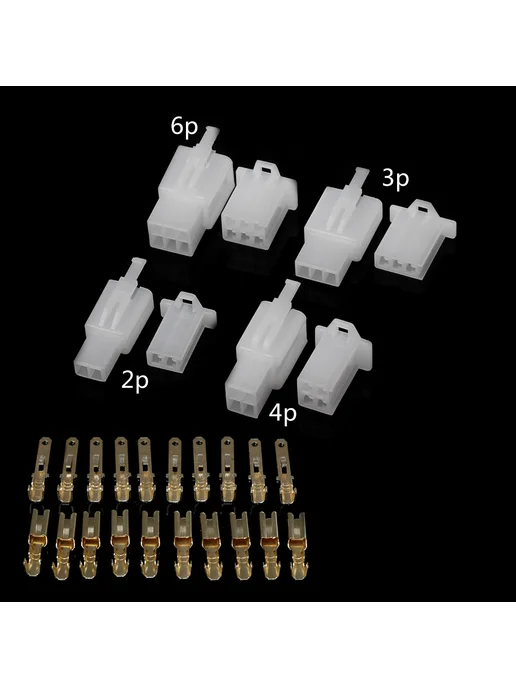 10 комплектов автомобильных разъемов 2 8MM 2PIN Черный, черный, фото 2