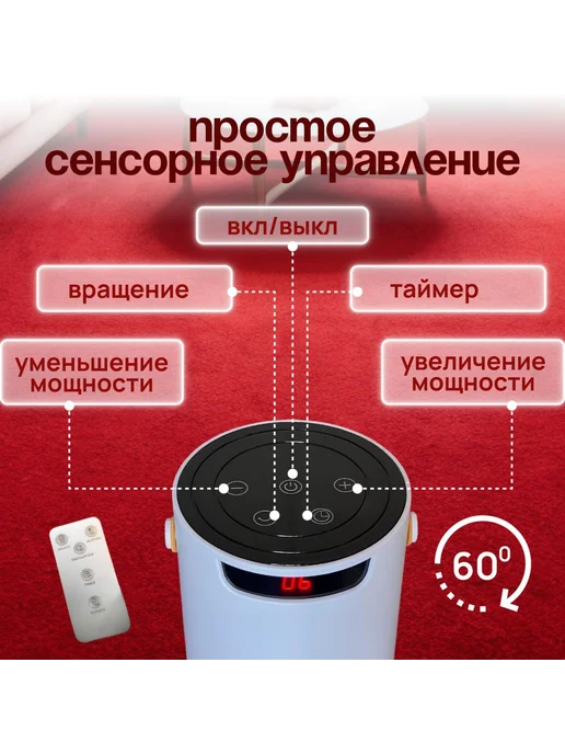 Обогреватель напольный Белый, белый, фото 2