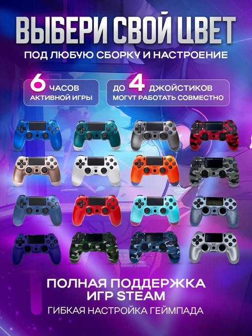 MAGIC GHOST Геймпад беспроводной для пк, для телефона и playstation 4, синий, фото 8