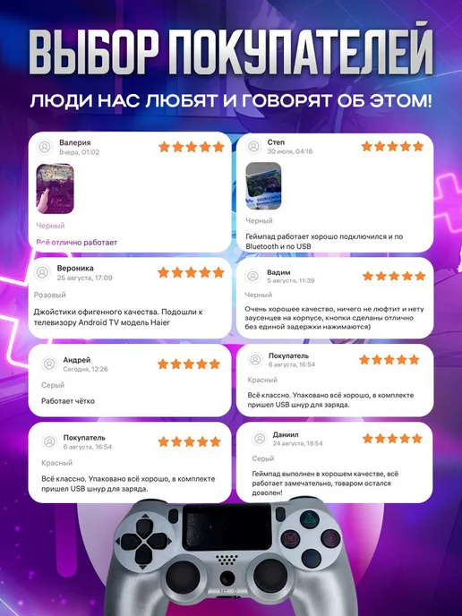 MAGIC GHOST Геймпад универсальный, для приставки PS4, пк и телефона, серый, фото 7