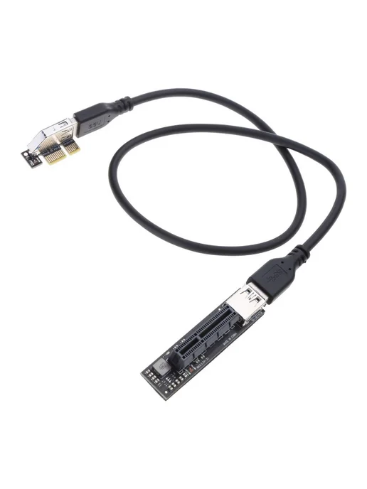 Адаптер PCI-E USB SATA переходник X1 в X4 охлажден Черный, черный, фото 2