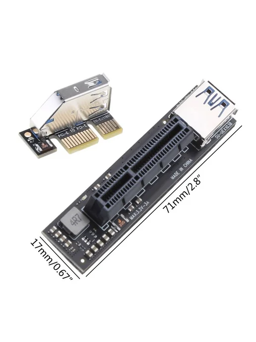 Адаптер PCI-E USB SATA переходник X1 в X4 охлажден Черный, черный, фото 4