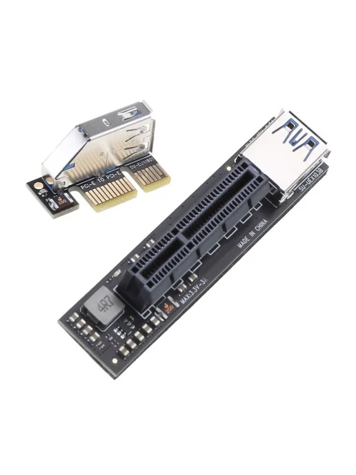 Адаптер PCI-E USB SATA переходник X1 в X4 охлажден Черный, черный, фото 5