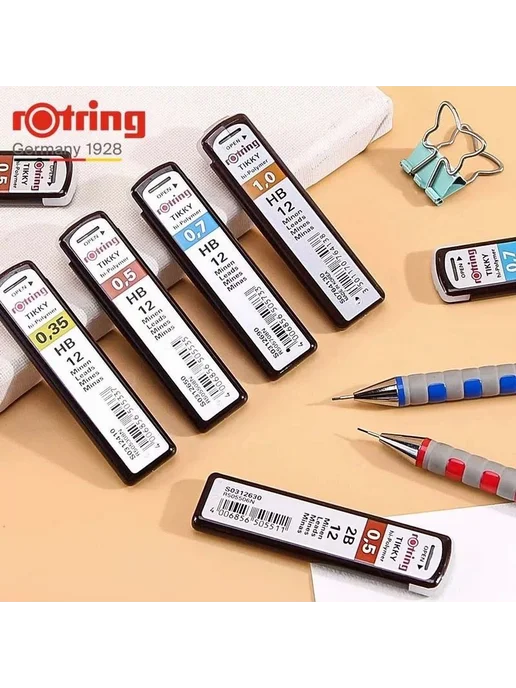 Rotring Грифель 0 35 мм твердость HB (Твердо-мягкий) 4 шт, 4 шт, фото 2
