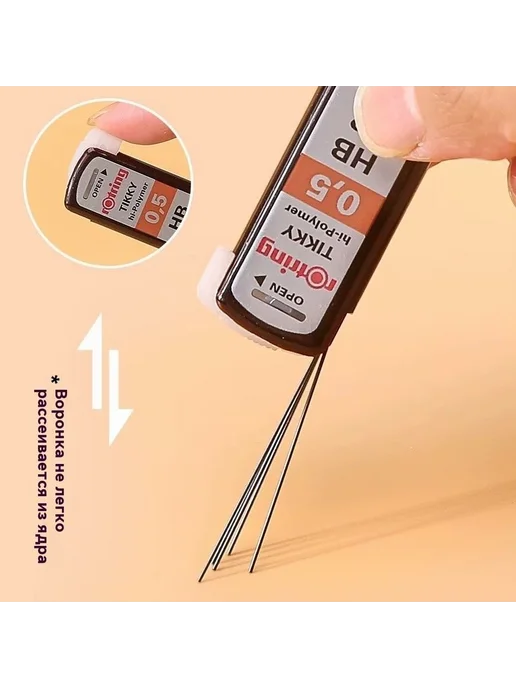 Rotring Грифель 0 35 мм твердость HB (Твердо-мягкий) 4 шт, 4 шт, фото 4