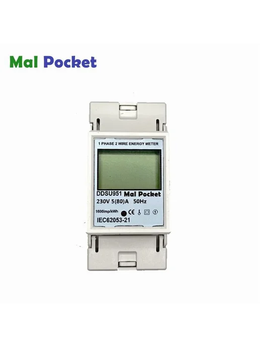 Однофазный ЖК-счетчик ватт-часов AC230V 50hz Белый, белый, фото 2