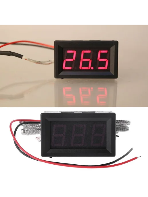 Цифровой измеритель температуры с LED дисплеем и датчиком, вариант, фото 3