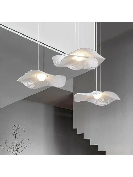 Люстра подвесная LED белая для гостиной и спальни, белый, фото 4