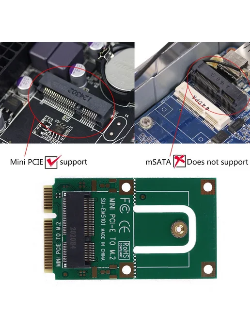MINI PCI-E для M 2 NGFFF Key E Конвертер PCIE Разноцветный, вариант, фото 2