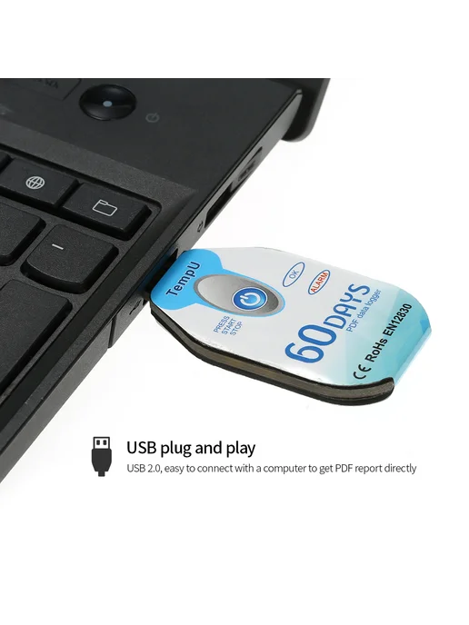 Одноразовый USB регистратор температуры PDF 60 дней, вариант, фото 2