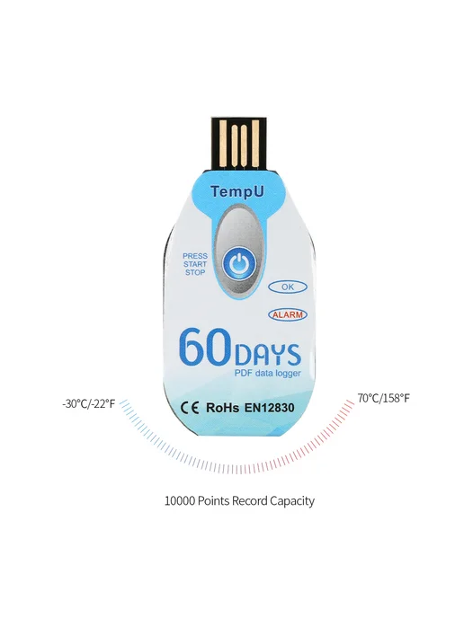 Одноразовый USB регистратор температуры PDF 60 дней, вариант, фото 6