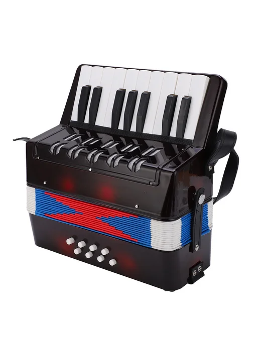 Игрушечный аккордеон 17 клавиш 8 басов Черный, черный, фото 6