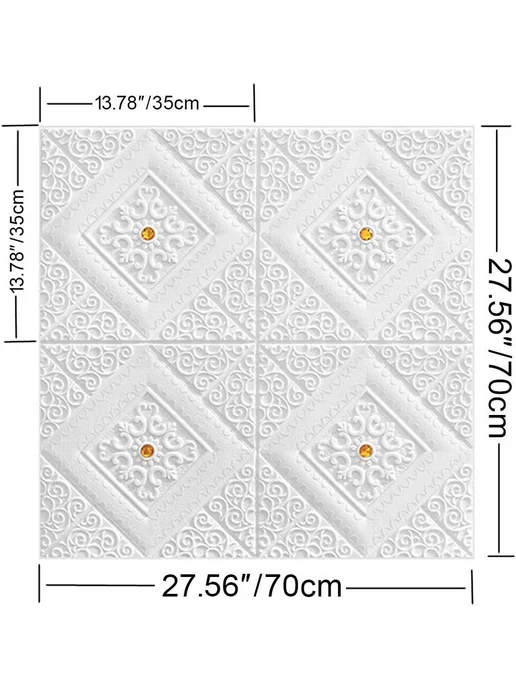Потолочная плитка 70х70см 10шт Голубой, 10 шт, фото 2