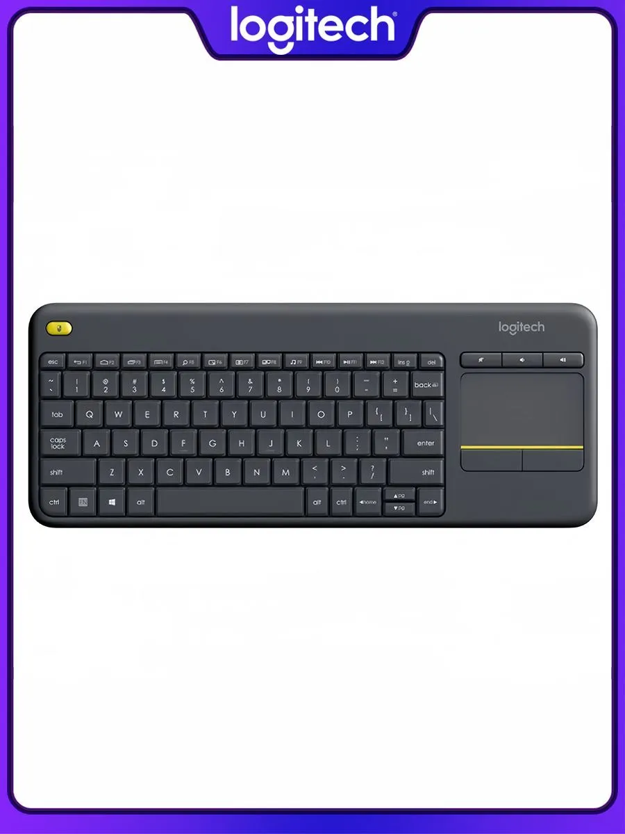 Беспроводная клавиатура Logitech K400 PLUS Eng раск Черный