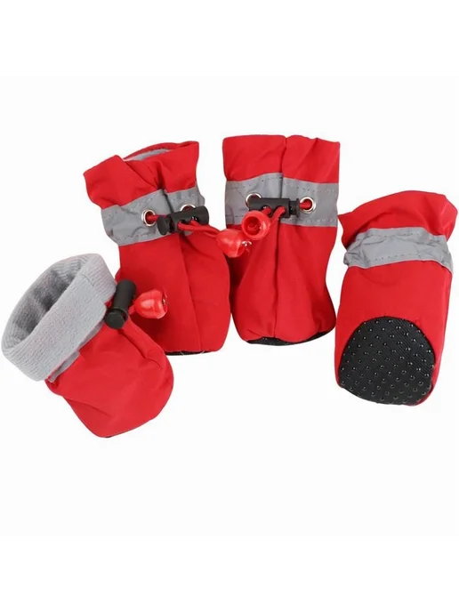 Обувь для собак и кошек красные сапоги р 3 Красный, красный, фото 2