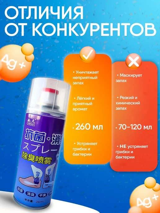 CHITIAN Дезодорант для обуви 260 мл, 260 мл, фото 6