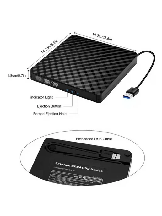 USB 3 0 Портативный DVD-RW CD-ROM DVD-плеер, вариант, фото 3