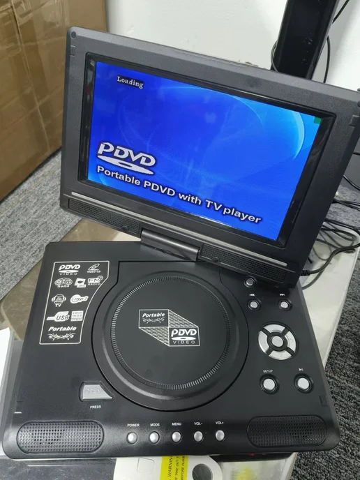 Портативный DVD-плеер HD 9 8" экран SD USB FM Черный, черный, фото 5