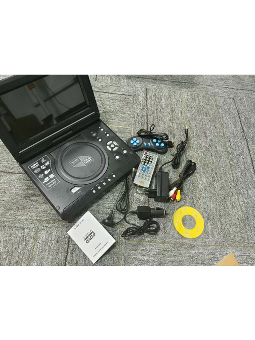 Портативный DVD-плеер HD 9 8" экран SD USB FM Черный, черный, фото 7