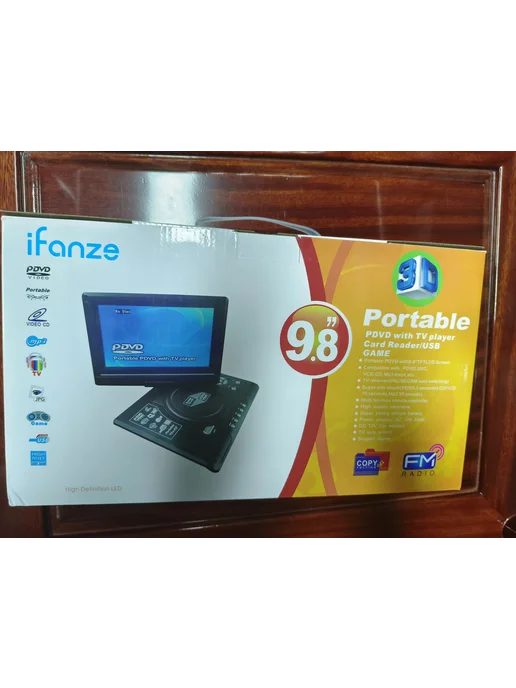 Портативный DVD-плеер HD 9 8" экран SD USB FM Черный, черный, фото 8