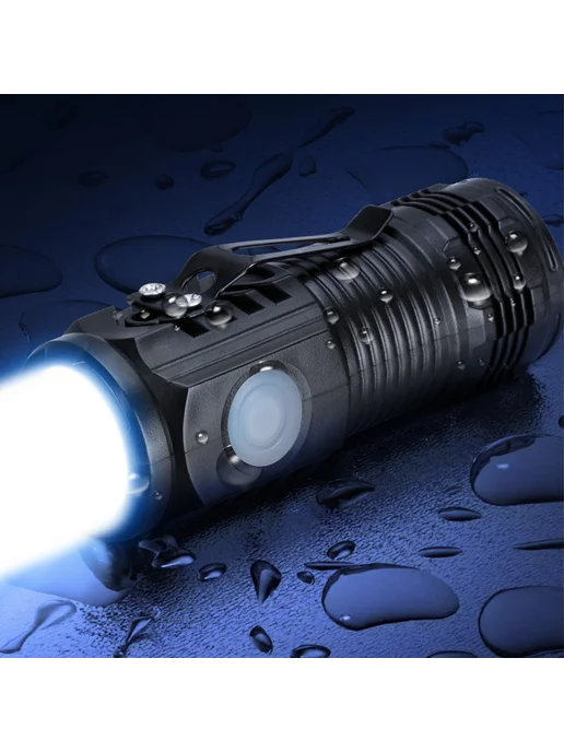 Подводный фонарь компактный USB зарядка 300LM IP6 Черный, черный, фото 7