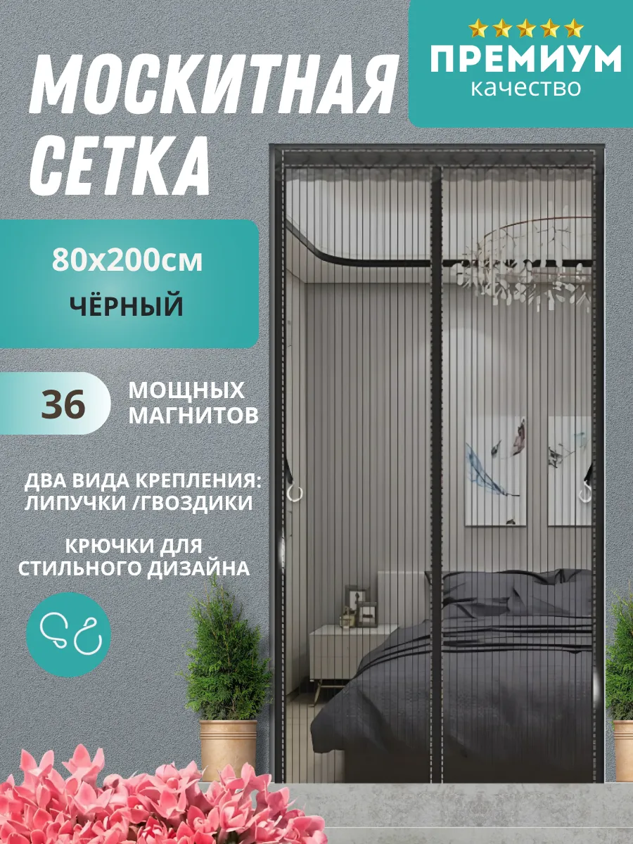 Москитная сетка на дверь 80х200