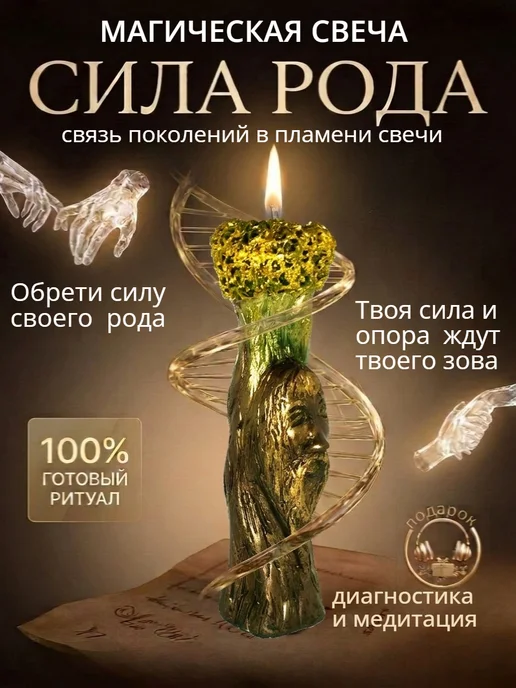 Магические свечи Магическая свеча Сила Рода, черный