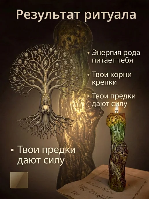 Магические свечи Магическая свеча Сила Рода, черный, фото 8