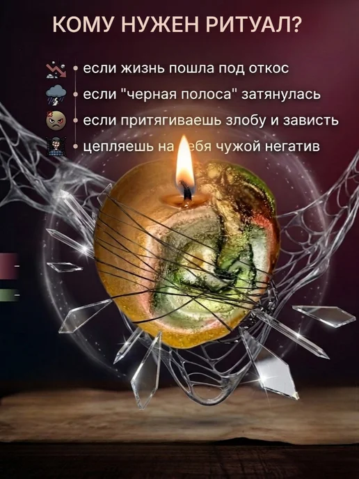 Магические свечи Магическая свеча От порчи и сглаза, черный, фото 3