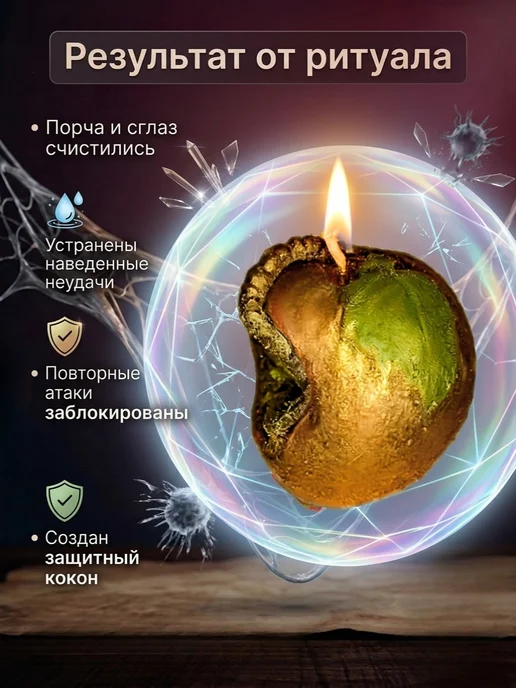 Магические свечи Магическая свеча От порчи и сглаза, черный, фото 4