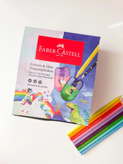 E.LEKAR' Faber-Castell Точилка для карандашей ручная, 2 отверстия, синий, фото 7