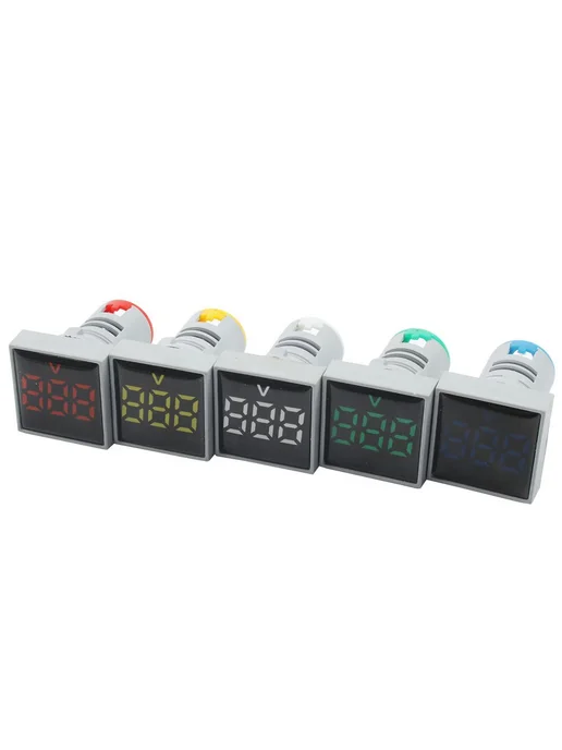 22 мм вольтметр 60-500 В LED цифровой индикатор красный, красный, фото 2