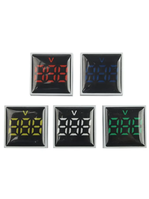 22 мм вольтметр 60-500 В LED цифровой индикатор красный, красный, фото 3