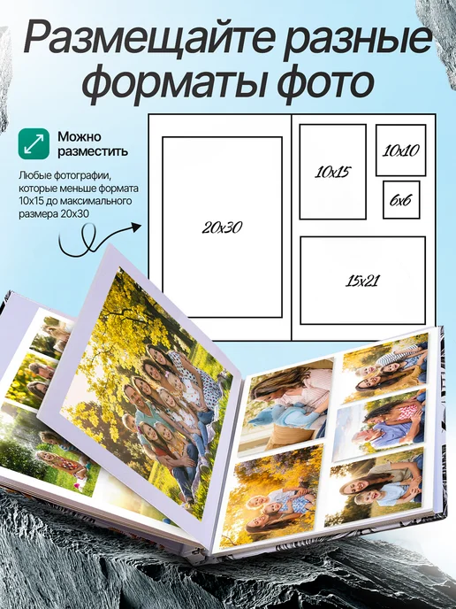 КАСАС Фотоальбом большой магнитный семейный подарок а4, синий, фото 3