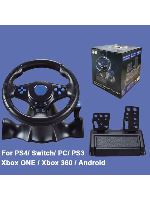 Игровой руль для ПК PS3 PS4 XBox Switch Android серый, синий, фото 12