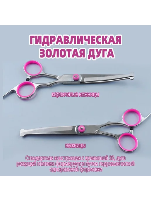 Ножницы для стрижки собак и кошек набор Серебристый, серебристый, фото 3