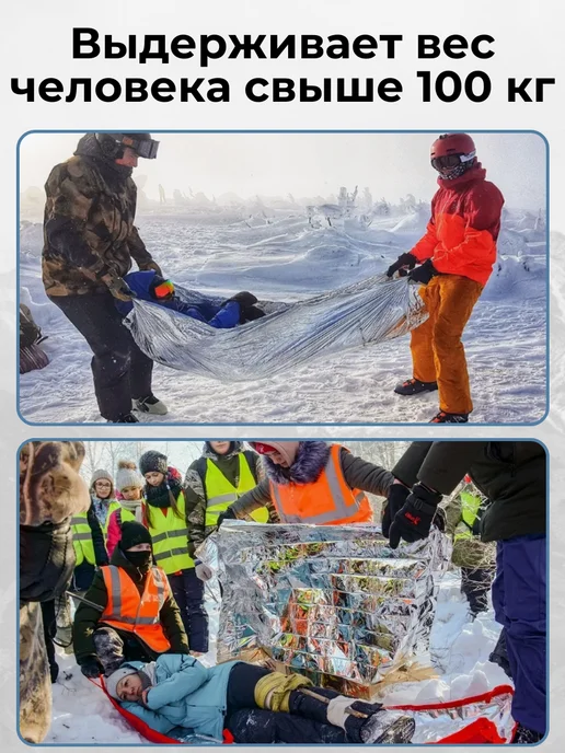 Термоодеяло спасательное туристическое, серый, фото 4