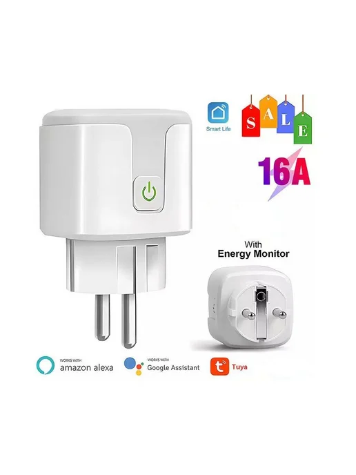 Умная розетка WiFi Tuya Алиса Google 16A, вариант