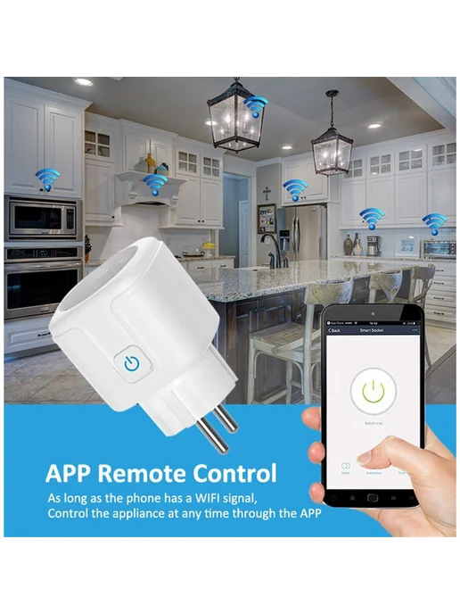 Умная WiFi розетка Tuya Алиса таймер контроль 20A 20A, вариант, фото 7