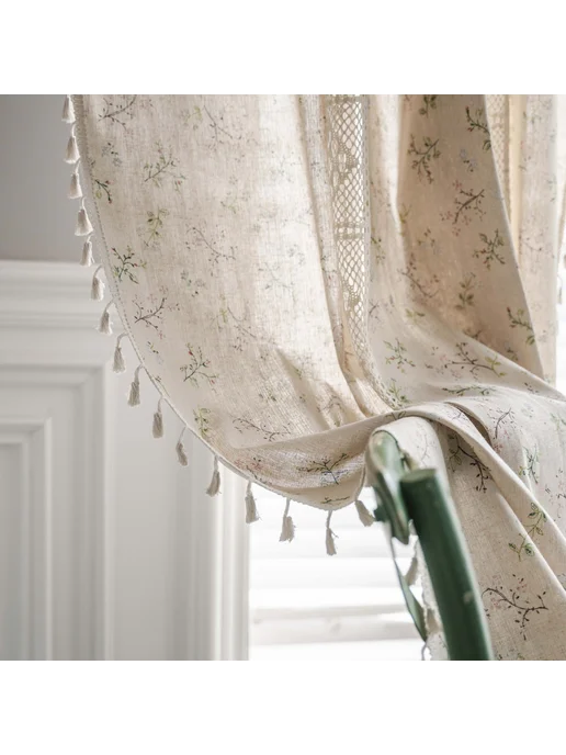 Штора 220 см х 150 см Голубая картина маслом 220x150, 100x150, фото 3